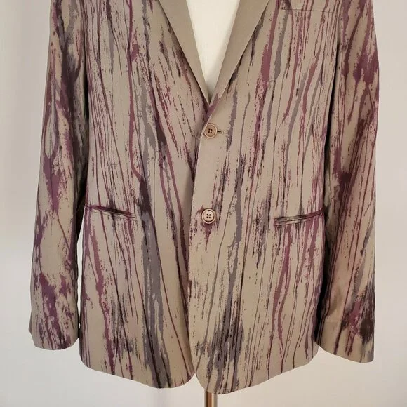 Varvatos blazer suit jacket stripe dyed black gray beige red purple XL 44 46 XXL - Picture 3 of 14